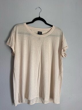 Prana Cream Short Sleeve Crewneck Tee